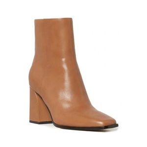PAIGE Farah Square Toe Bootie, Cognac; Size 10 NEW in box; not worn.